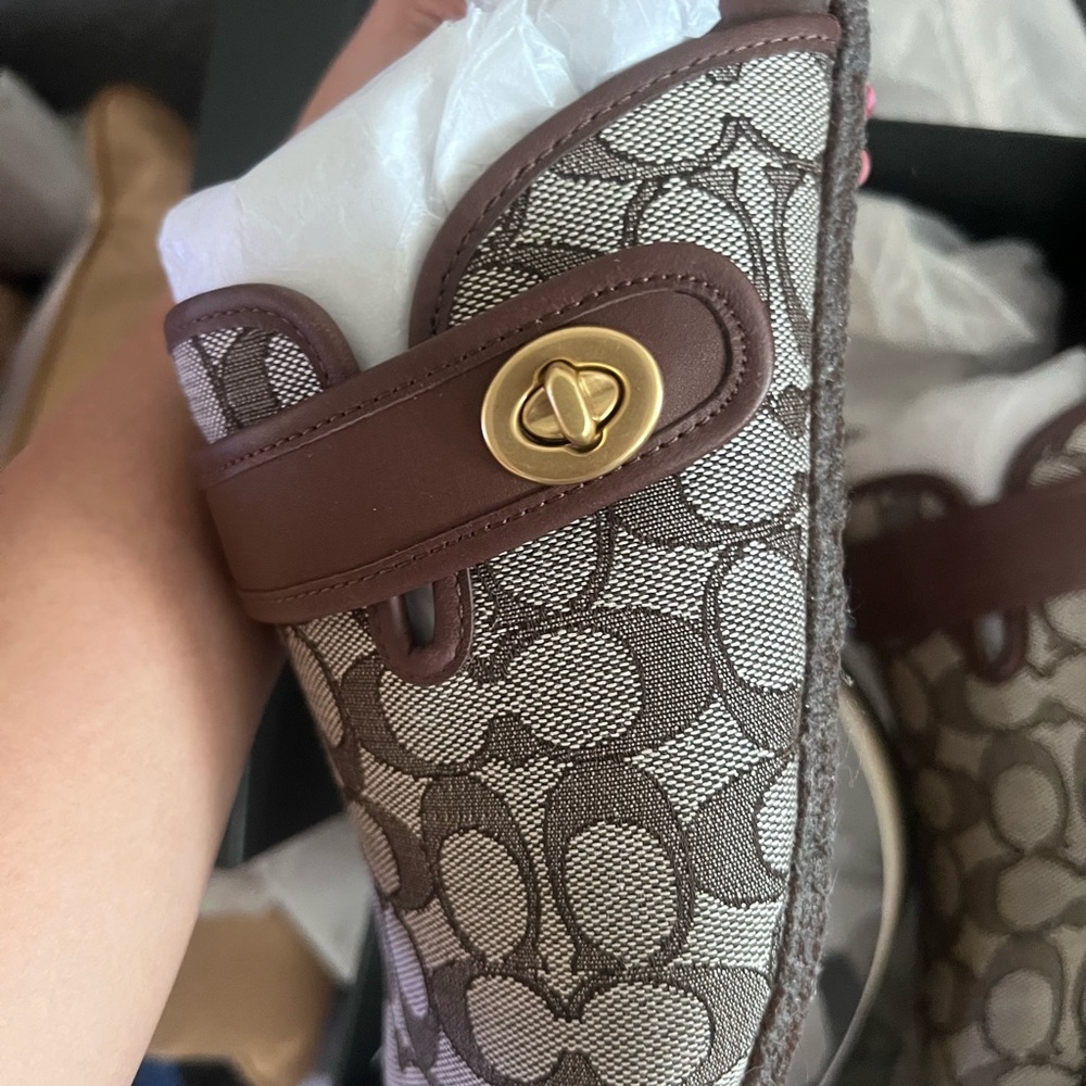Coach Brown Signature Pattern Clogs - Picture 7 of 11